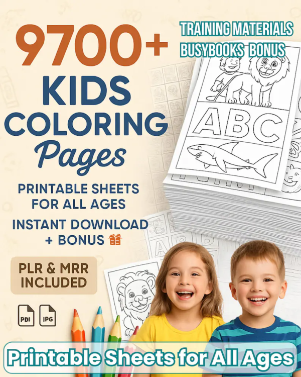 9,700+ Ultimate Kids Coloring & Activity Sheets MEGA Bundle